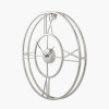 Silver Metal Double Framed Round Wall Clock