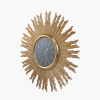 Gold Metal and Black Face Starburst Wall Clock