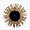 Gold Metal and Black Face Starburst Wall Clock