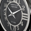 Black Leather and Silver Metal Table Clock