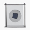 Silver Metal and Glass Floating Clock Face Square Table Clock