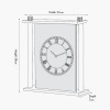 Silver Metal and Glass Floating Clock Face Square Table Clock