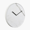 White Marble Effect Wood Veneer Round Wall Clock