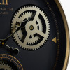 Black and Champagne Metal Working Cog Wall Clock