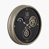 Black and Champagne Metal Working Cog Wall Clock