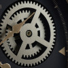 Black and Champagne Metal Working Cog Wall Clock