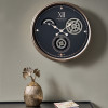 Black and Champagne Metal Working Cog Wall Clock
