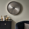 Brushed Silver Metal Round Wall Clock