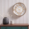 Gold Metal and White Face Round Wall Clock
