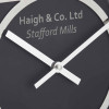 Silver Metal and Black Face Round Wall Clock