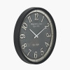 Black Wood Effect Black Faced Round Wall Clock