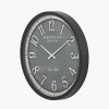 Black Wood Effect Black Faced Round Wall Clock