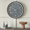 Black Wood Effect Black Faced Round Wall Clock