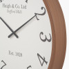 Dark Wood Effect White Faced Round Wall Clock