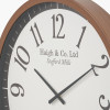 Dark Wood Effect White Faced Round Wall Clock