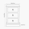 Loft Blue Multicoloured Pine Wood 3 Drawer Unit