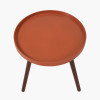 Halston Tobacco MDF and Brown Pine Wood Round Table