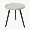 Halston White MDF and Brown Pine Wood Round Table