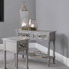 Puglia Dove Grey Pine Wood and Mirrored Glass Console Table