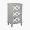 Puglia Dove Grey Pine Wood and Mirrored Glass 3 Drawer Unit
