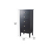 Chelmsford Satin Black Pine Wood 5 Drawer Tall Unit