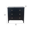 Chelmsford Satin Black Pine Wood 4 Drawer Unit