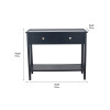 Chelmsford Satin Black Pine Wood 2 Drawer Console Table