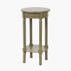 Heritage Olive Pine Wood Round Accent Table
