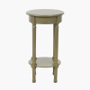 Heritage Olive Pine Wood Round Accent Table