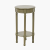 Heritage Olive Pine Wood Round Accent Table