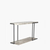 Jersey Concrete Effect Wood Veneer and Black Metal Console Table