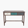 Pine Wood Multicoloured 3 Drawer Desk K/D