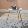 Clarice Blush MDF and Natural Pine Wood Teardrop Side Table