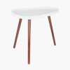 Clarice White MDF and Brown Pine Wood Teardrop Side Table