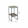 Gallery Natural Wood Veneer and Black Metal Side Table