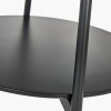Marchello White Marble Veneer and Black Metal Side Table