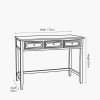 Ascot Pine Wood Grey 3 Drawer Desk