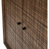 Arte Dark Brown Acacia Wood and Black Metal 2 Door Bar Cabinet