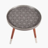 Peretti Steel Grey Floral Design Table