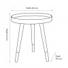 Peretti White and Gold Wood Veneer and Dark Pine Wood Side Table