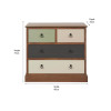 Loft Sage Multicoloured Pine Wood 4 Drawer Unit