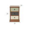 Loft Sage Multicoloured Pine Wood 3 Drawer Unit