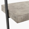 Jersey Concrete Effect Wood Veneer and Black Metal 4 Shelf Unit