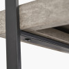Jersey Concrete Effect Wood Veneer and Black Metal 4 Shelf Unit