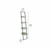 Jersey Concrete Effect Wood Veneer and Black Metal 4 Shelf Ladder Unit