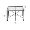 Roxy Glass and Black Metal Coffee Table