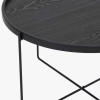 Voss Black Wood Veneer and Black Metal Coffee Table