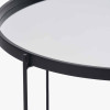 Voss Mirrored Glass and Black Wood Veneer Coffee Table