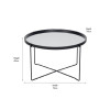 Voss Mirrored Glass and Black Wood Veneer Coffee Table