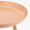 Seline Apricot Enamel and Gold Metal Side Table